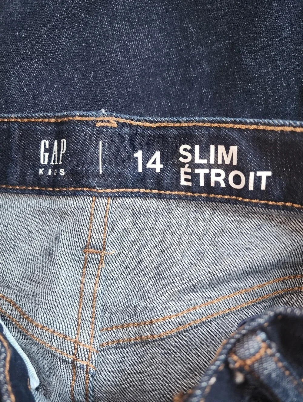 NEW Boy's Gap Jeans Dark Wash Sz 14 Slim Straight Leg School Casual
